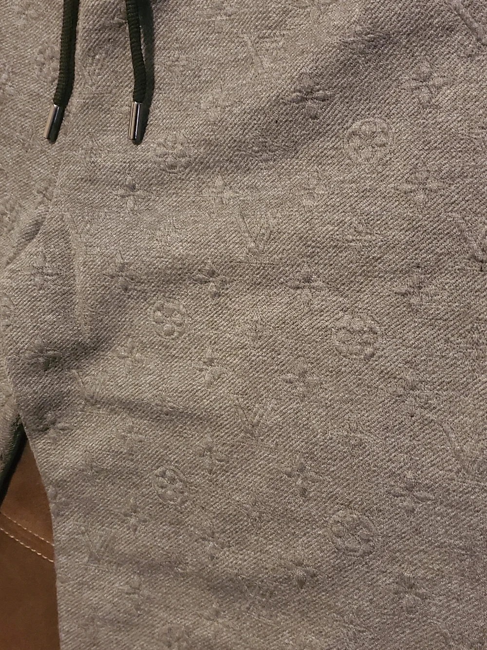 Louis Vuitton Men's Gray Embossed Monogram Pants
